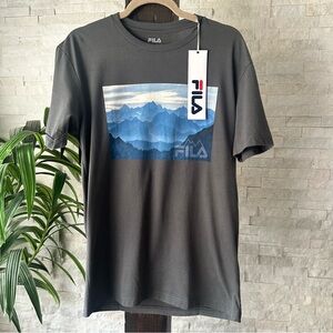 FILA Dark Grey Heather Mountain Vista Tee Size M New with Tags